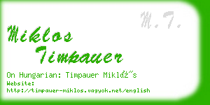 miklos timpauer business card